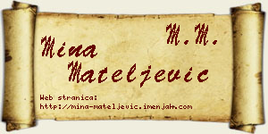 Mina Mateljević vizit kartica